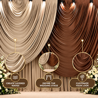 Housse de cadre arqué en U pré-arranglée une pièce en Spandex extensible et soie de lait avec manches drapées pour cabine photo de mariage et d'anniversaire