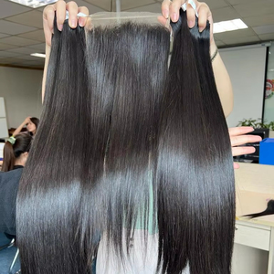 Cuticule vierge super doublement étirée alignée Extensions de cheveux humains à double trame avec machine Remy vietnamienne crue de haute qualité - Product Image 1