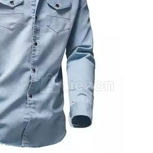 เสื้อยืดแขนยาวสำหรับผู้ชายเสื้อแจ็กเก็ตยีนส์ - Product Image 6
