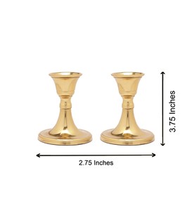 Juego de 2 Portavelas de Latón, Decoración de Mesa para Bodas y Festivales de Diwali, Portavelas Pequeño de Lujo a Precio Económico - Product Image 4