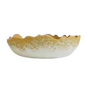 Tazón de fruta y ensalada de Metal minimalista moderno con bordes dorados que sirve platos de aluminio para hoteles domésticos tazón de comida contemporáneo - Product Image 1