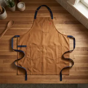 Tablier classique robuste réutilisable en toile avec ceinture réglable et poches pour usage quotidien - Product Image 1