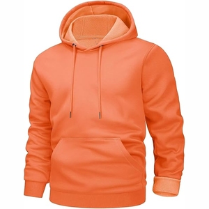 Sweat-shirt à capuche orange clair, tendance, minimaliste, streetwear pour hommes, prix de gros - Product Image 6