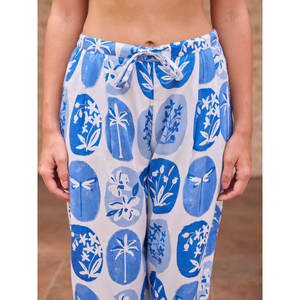Pantalon ample et respirant pour femme, taille élastique, coupe mi-haute, effet froissé, 3XL - Product Image 4