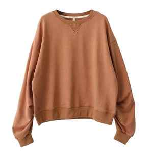 เสื้อฮู้ดและเสื้อสเวตเตอร์โอเวอร์ไซส์ของผู้หญิงเสื้อจัมเปอร์สีพื้น - Product Image 1