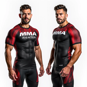 Custom BJJ Rash Guards Fabricante Premium Sublimación Impresión Durable MMA Rash Guards para Grappling y Gym - Product Image 5