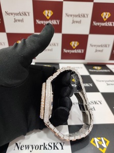 Hip Elegance 41MM ACERO INOXIDABLE Moissanite tachonado Iced Out VVS Moissanite Diamond Relojes de pulsera para hombres y mujeres - Product Image 6