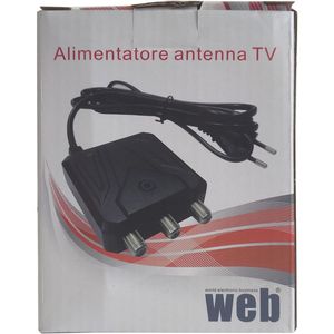 Alimentation électrique pour antenne TV numérique WEB 12V 300mA, en plastique noir, montage mural avec 2 sorties - Product Image 3