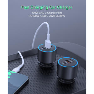 Adaptateur de chargeur de téléphone de voiture à double port 130W à charge rapide, tension 12-24V - Product Image 6