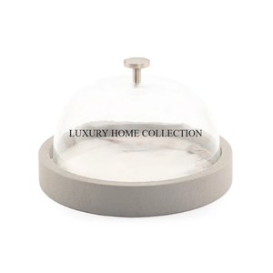 Elegant serving <b>tray</b> iron base <b>glass</b> top frame detailing great for fancy dinner parties and high end kitchen decor - Product Image 1