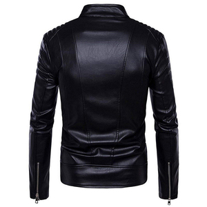 Chaqueta de cuero Premium para hombre hecha de cuero de vaca genuino, con cremalleras duraderas, forro interior y servicio OEM - Product Image 6