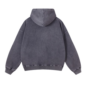 Conjunto de Sudadera con Capucha de Alta Calidad, 400 GSM, Lavado Desteñido al Sol, Lavado Ácido Personalizado, Estilo Desgastado, Talla Grande - Product Image 4