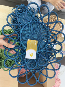 Manteles individuales de ratán natural para bodas bohemias, Mantel Individual de vajilla de ratán con flores de venta superior con color personalizado - Product Image 3