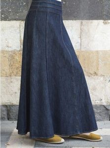 Falda larga vaquera con abertura frontal lateral Estilo informal Elegante Grapa de temporada Fla Maxi Chic Versátil Elegancia Moda - Product Image 5