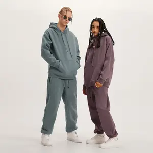 Poliéster Unisex Track Sweat Suit 2 piezas Sudadera con capucha Jogger Set Custom Winter Plain Men Tech Fleece Chándal - Product Image 4