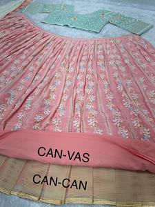 Trabajo de secuencia indio y paquistaní bordado pesado Lehengas nupcial Choli con estilo tradicional Dupatta para fiesta - Product Image 5