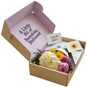 Custom Logo Printed Corrugated Cardboard Mailer <strong>Box</strong> Reinforced Edges Secure <strong>Flower</strong> Shipping Rose Bouquet Florist Packaging - Product Image 5