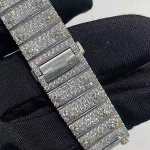 Elegante Reloj de Moissanita para Hombre, Completamente Engastado con Diamantes de Claridad VVS, Brazalete de Acero Inoxidable, Inspirado en el Hip Hop, Lujo ETA - Product Image 4