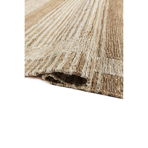 พรมปูพื้นลายทางสีเบจน้ำตาลถักมือจากเส้นใยปอกระเจาและป่าน  แบบทอเรียบ สำหรับบ้าน ทางเดิน รูปทรงสี่เหลี่ยมผืนผ้า ลายพิมพ์นามธรรม-PKJT-156 - Product Image 2