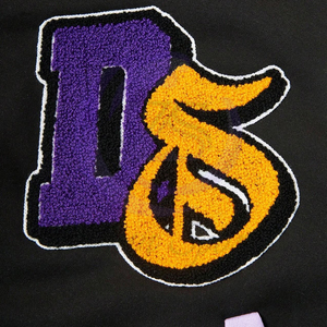 Vêtements de plein air Eco Friendly Soft Touch Material Hommes Youthful Streetwear Noir Et Violet Couleur College Baseball Varsity Vestes - Product Image 5