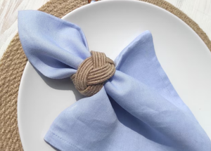 Anneaux de serviette en corde de jute naturelle Rond de serviette en corde rustique tressée - Product Image 4