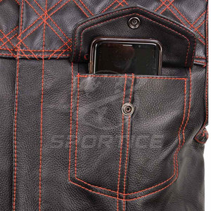 Chaleco de Cuero Personalizado para Hombre, Estilo Invernal, Acabado Premium, Sin Mangas, Cierre con Botones Cubiertos, Ajuste Cómodo, Estilo Casual - Product Image 6