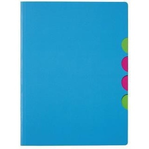 PAGNA <b>Funky</b> School DIN A4 Polypropylene File Folder Light Blue with Multicolored 5 Compartment Block Fun & Practical - Product Image 1