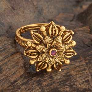 Glamorous Gold-Plated Copper Moon <b>Adjustable</b> <b>Ring</b> for Trendy Gifts Size Opening <b>Adjustable</b> Bezal Setting - Product Image 3