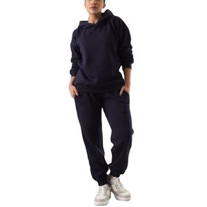 Combinaisons de survêtement pour femmes Ensemble de pantalons de survêtement et sweat à capuche en coton éponge français lourd pour femmes 2026 - Product Image 1