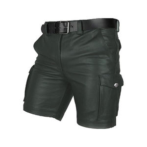 Service OEM Vente en gros Nouvel arrivage de shorts en cuir à motifs solides pour hommes, shorts en cuir de marque privée fabriqués au Pakistan - Product Image 4