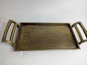 GRIS/OR/NOIR/BLANC Plateau de service rond rectangulaire carré en métal - Product Image 5