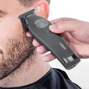 Tondeuse à barbe sans fil professionnelle pour hommes, lame en céramique MIM T à écartement zéro, tondeuse de barbier, tondeuse à cheveux, alimentation par batterie - Product Image 1