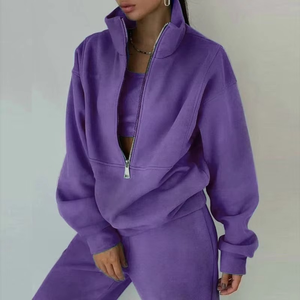 TracksuitSpring New European Plus Size Sudadera de dos piezas para mujer Fleece Sports Street Fashion Casual Set - Product Image 2