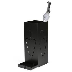 Soporte de hierro plegable de un solo nivel Elegante corte láser Metal negro Diseñador Paraguas Soporte Bandeja Estante de almacenamiento funcional para almacenamiento - Product Image 3