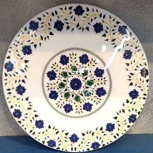 ABK IMPEX High Quality Eco-Friendly Bulk Supply Printed White <b>Marble</b> Roti Maker with Wooden Belan and Enamel Print Chakla - Product Image 6