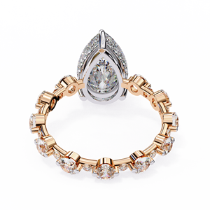 Elegante anillo de diamante de laboratorio con forma de pera certificada IGI de 3,00 quilates, halo de oro amarillo, joyería de compromiso nupcial hecha a mano de lujo - Product Image 5