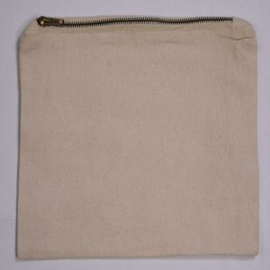 Bolsa de cosméticos de lona de algodón natural duradero logotipo personalizado impreso cremallera dorada reciclada bolsa de regalo de almacenamiento de maquillaje cremallera transpirable - Product Image 5