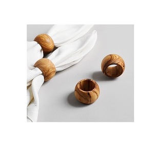 Elegant handcrafted <b>wooden</b> napkin rings set for dining tables weddings festive occasions hotels restaurants and homes - Product Image 5