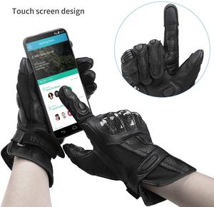Guantes de carreras de impacto de cuero personalizados OEM dedo completo transpirable para hombres adultos - Product Image 4