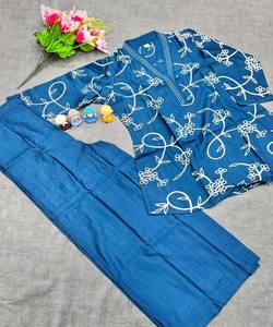 ATTRACTIF VATICAN ARI TRAVAIL HAUT BAS ENSEMBLE USAGE DÉCONTRACTÉ COULEUR BLEU NEVY PRIX DE GROS VÊTEMENT ETHNIQUE - Product Image 3