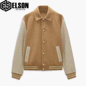 Top Quality Plain 100% Wool Baseball Varsity <b>Jackets</b> <b>With</b> Leather Sleeves Chenille Embroidery Logo Varsity <b>Jackets</b> For Men - Product Image 1