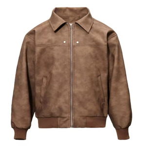 Veste en cuir pour homme, style motard, à capuche, logo sur le devant, en toile, vente en gros, design luxueux, cuir souple, vente chaude - Product Image 1