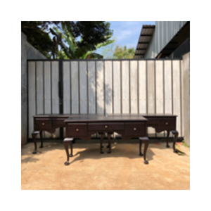 Durable Quality Console Table with Dark Brown Finish Mahogany Wood Minimalist Design for Entry Villa Hotel Use - Product Image 5