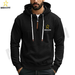 Pull à capuche en polaire pour hommes, manches longues, fermeture éclair, mode. - Product Image 1