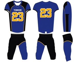 ชุดยูนิฟอร์มอเมริกันฟุตบอลแบบสั่งทำพิเศษ พิมพ์ลายแบบระเหิด น้ำหนักเบา ระบายอากาศได้ดี ไซส์ใหญ่ แขนสั้น ดีไซน์ OEM ยอดนิยม - Product Image 4