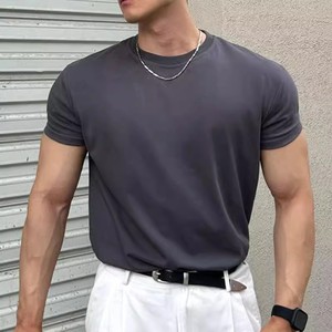 Camiseta corta de algodón con cuello redondo para hombre a la moda, camiseta personalizada con logotipo para el hogar, grupo turístico, venta al por mayor para hombre - Product Image 5