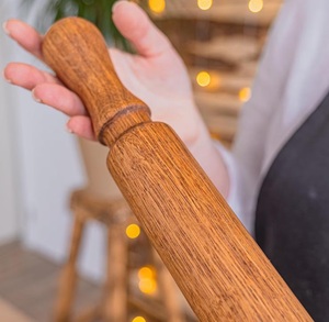 ไม้นวดแป้งแบบดั้งเดิมพร้อมด้ามไม้เครื่องมือทำขนมอบและขนมอบ - Product Image 3