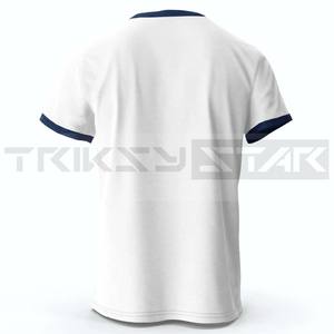 T-shirts unis classiques surdimensionnés Vintage Old School Ringer pour hommes et femmes 100% coton hauts d'été tissu tricoté - Product Image 3