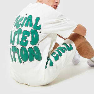 Ensembles shorts pour hommes logo personnalisé imprimé meilleure vente t-shirt respirant à bas quantité minimale de commande avec ensembles courts logo personnalisé grande taille - Product Image 3