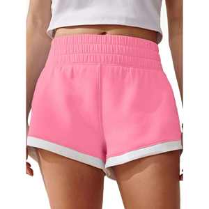 Pantalones cortos de fitness de algodón 100% para mujer, pegatina de logotipo personalizable, diseño de patrón caliente transpirable, pantalones cortos de entrenamiento para mujer - Product Image 2